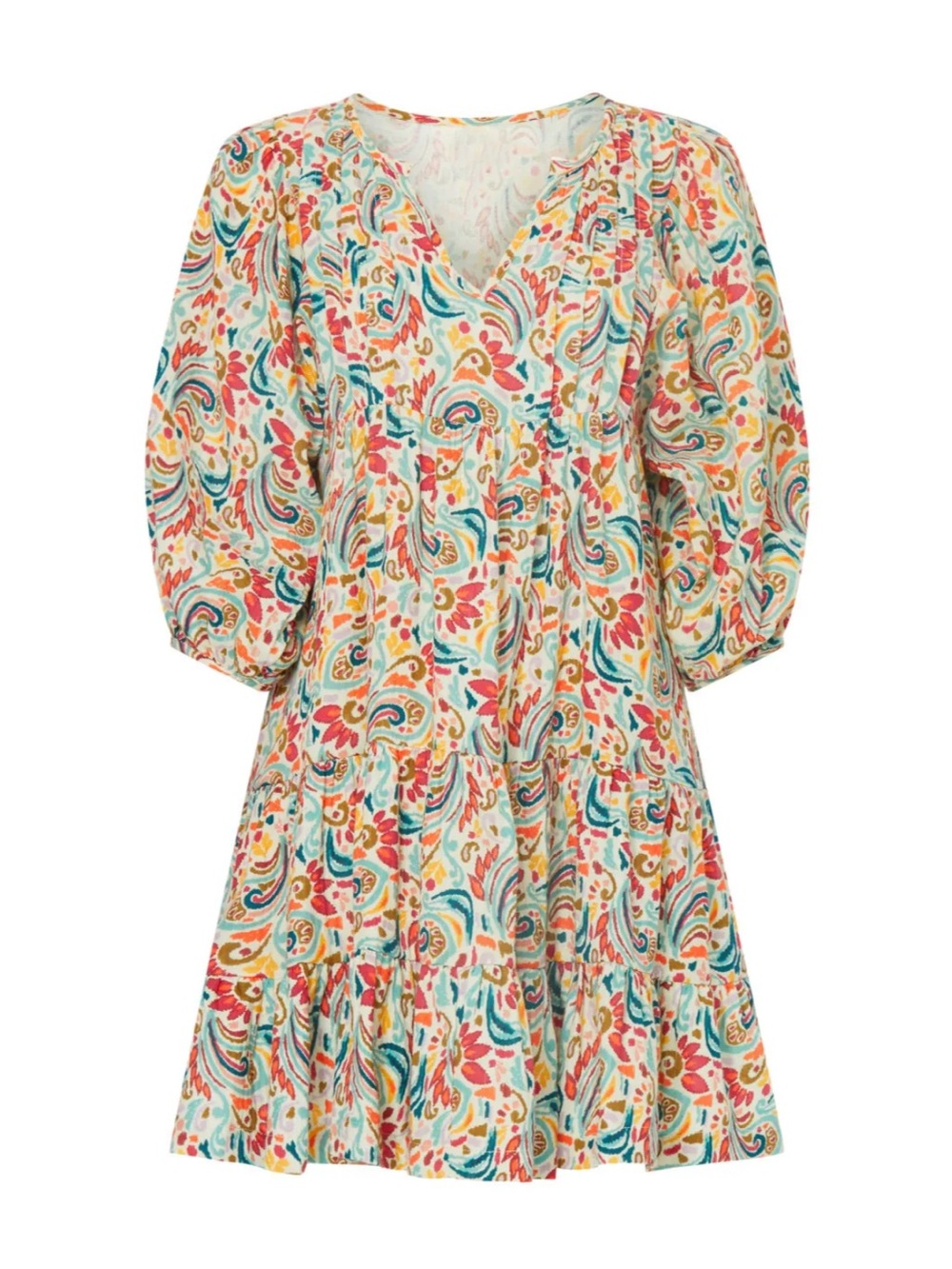 MARINE LAYER | Scarlett Cotton Gauze Mini Dress in Multi Paisley, Size XS